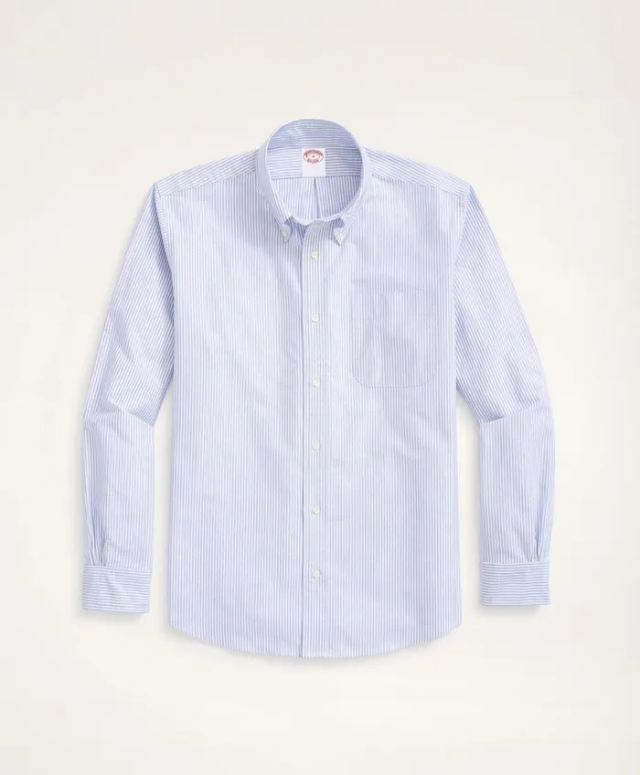 Sport Shirts Men Brooks Brothers Original Polo ButtonDown Striped Oxford Shirt Blue
