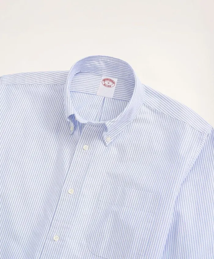 Sport Shirts Men Brooks Brothers Original Polo ButtonDown Striped Oxford Shirt Blue