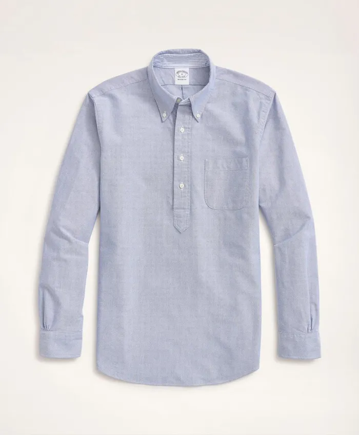 Sport Shirts Men Brooks Brothers Regent RegularFit Original Oxford Popover Shirt Blue