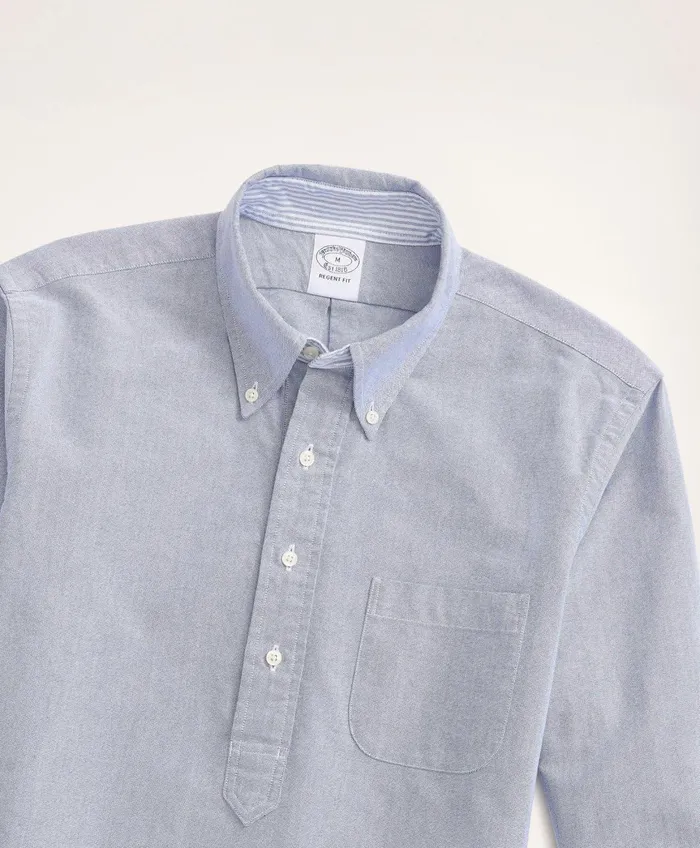 Sport Shirts Men Brooks Brothers Regent RegularFit Original Oxford Popover Shirt Blue