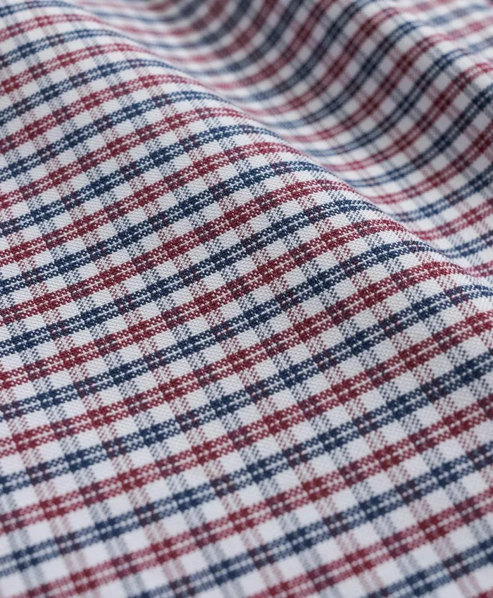 Sport Shirts Men Brooks Brothers Stretch Cotton NonIron Oxford Polo ButtonDown Collar MiniGraph Checked Shirt Dark Red