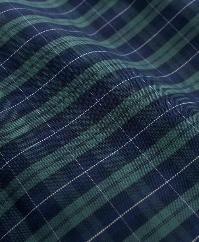 Sport Shirts Men Brooks Brothers Stretch Cotton NonIron Oxford Polo ButtonDown Collar Tartan Shirt Dark Green