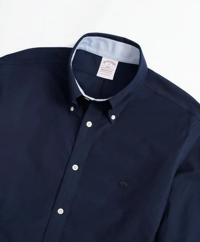 Sport Shirts Men Brooks Brothers Stretch Madison RelaxedFit Sport Shirt NonIron Oxford Navy