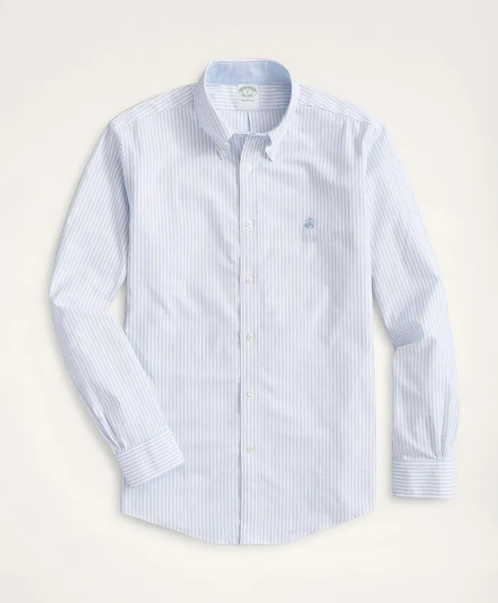 Sport Shirts Men Brooks Brothers Stretch Milano SlimFit Sport Shirt NonIron Bengal Stripe Oxford Light Blue Sport Shirts Men Brooks Brothers Stretch Milano SlimFit Sport Shirt NonIron Bengal Stripe Oxford Light Blue