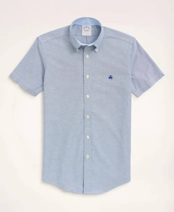 Sport Shirts Men Brooks Brothers Stretch NonIron Oxford ButtonDown Collar ShortSleeve Sport Shirt Sodalite Sport Shirts Men Brooks Brothers Stretch NonIron Oxford ButtonDown Collar ShortSleeve Sport Shirt Sodalite