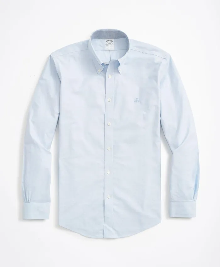 Sport Shirts Men Brooks Brothers Stretch NonIron Oxford ButtonDown Collar Sport Shirt Light Blue