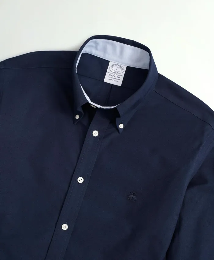 Sport Shirts Men Brooks Brothers Stretch NonIron Oxford ButtonDown Collar Sport Shirt Navy