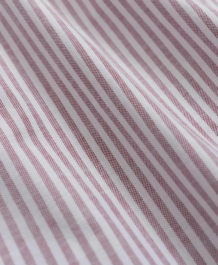 Sport Shirts Men Brooks Brothers Stretch NonIron Oxford ButtonDown Collar Stripe ShortSleeve Sport Shirt Burgundy