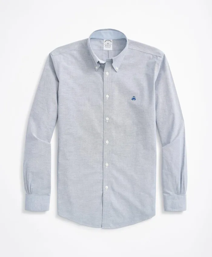 Sport Shirts Men Brooks Brothers Stretch Regent RegularFit Sport Shirt NonIron Oxford Sodalite