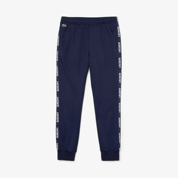 SPORT Signature Bands Piqu Track Pants Navy BlueWhite Mens Lacoste Pants and Shorts On Sale