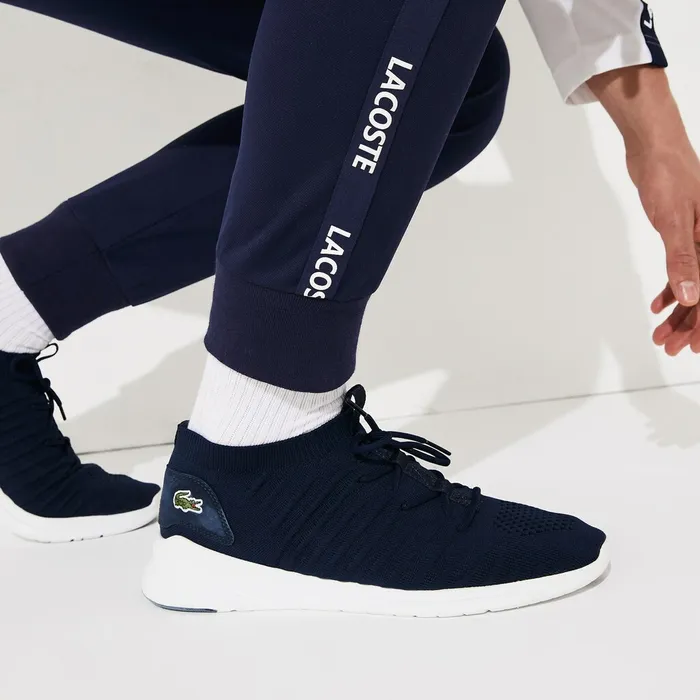 SPORT Signature Bands Piqu Track Pants Navy BlueWhite Mens Lacoste Pants and Shorts On Sale