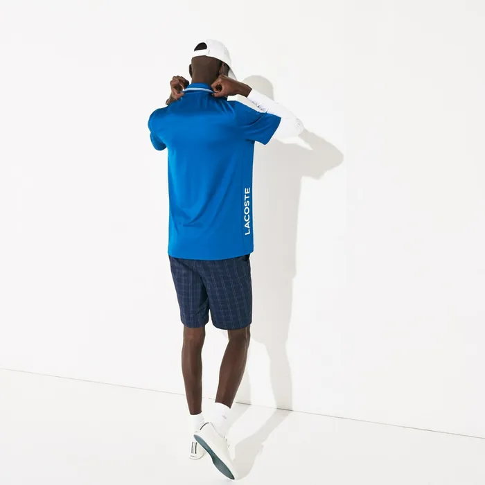 SPORT Signature Breathable Golf Polo Shirt BlueNavy BlueWhite Mens Lacoste Polos Outlet Factory