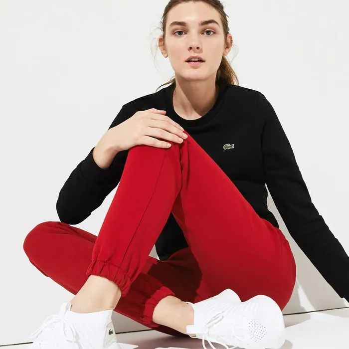 SPORT Signature Waistband Fleece Sweatpants BordeauxBlackWhite Womens Lacoste Pants and Shorts Online Outlet Store SPORT Signature Waistband Fleece Sweatpants BordeauxBlackWhite Womens Lacoste Pants and Shorts Online Outlet Store