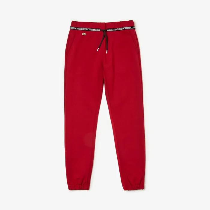 SPORT Signature Waistband Fleece Sweatpants BordeauxBlackWhite Womens Lacoste Pants and Shorts Online Outlet Store