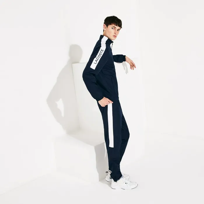 SPORT Standup Neck Colorblock Tracksuit Navy BlueWhiteNavy Blue Mens Lacoste Tracksuits Gift 4 You SPORT Standup Neck Colorblock Tracksuit Navy BlueWhiteNavy Blue Mens Lacoste Tracksuits Gift 4 You