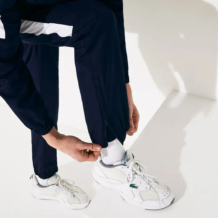 SPORT Standup Neck Colorblock Tracksuit Navy BlueWhiteNavy Blue Mens Lacoste Tracksuits Gift 4 You
