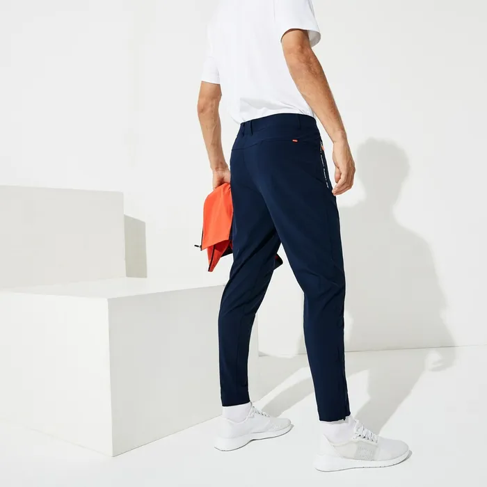 SPORT Stretch Golf Track Pants Navy BlueWhiteRed Mens Lacoste Pants and Shorts Online Store