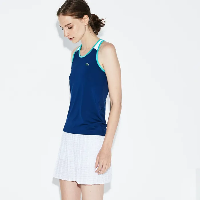 SPORT Stretch Jersey Racerback Tennis Tank Top Navy BlueWhiteGreen Womens Lacoste TShirts Gift Ideas