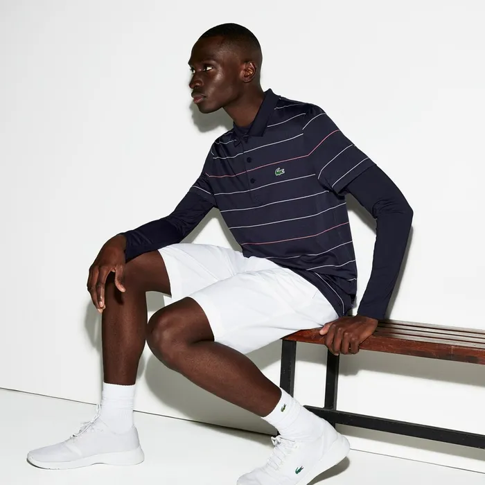 SPORT Stretch Taffeta Technical Golf Bermuda Shorts White Mens Lacoste Pants and Shorts Outlet