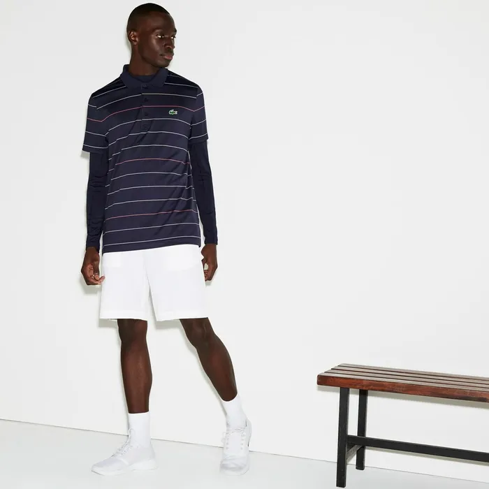 SPORT Stretch Taffeta Technical Golf Bermuda Shorts White Mens Lacoste Pants and Shorts Outlet