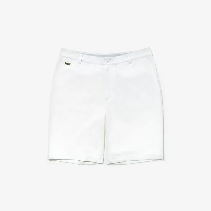 SPORT Stretch Taffeta Technical Golf Bermuda Shorts White Mens Lacoste Pants and Shorts Outlet