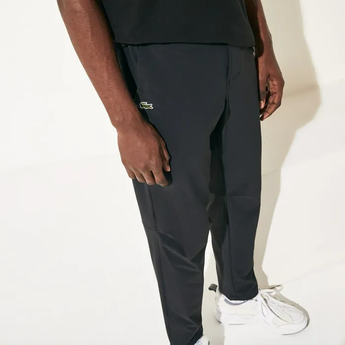 SPORT Stretch Track Pants BlackWhite Mens Lacoste Pants and Shorts Casaul