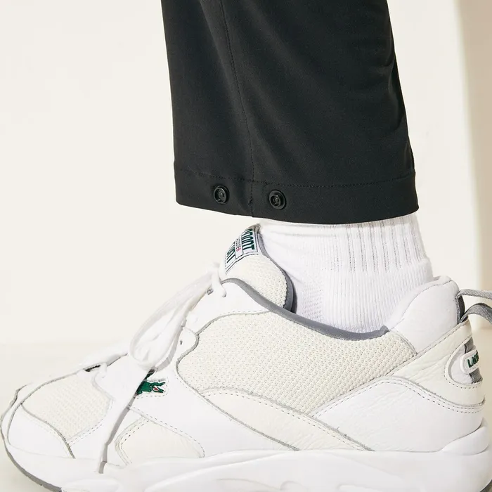 SPORT Stretch Track Pants BlackWhite Mens Lacoste Pants and Shorts Casaul