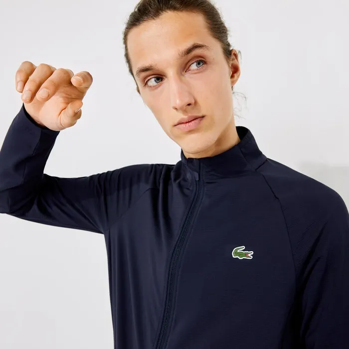 SPORT Stretch ZipUp Golf Jacket Navy Blue Mens Lacoste Sweatshirts Online