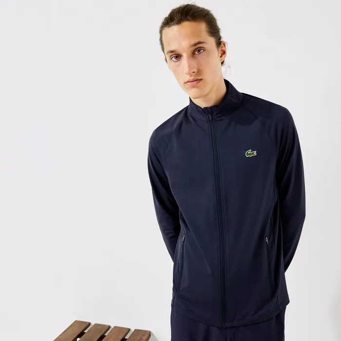 SPORT Stretch ZipUp Golf Jacket Navy Blue Mens Lacoste Sweatshirts Online