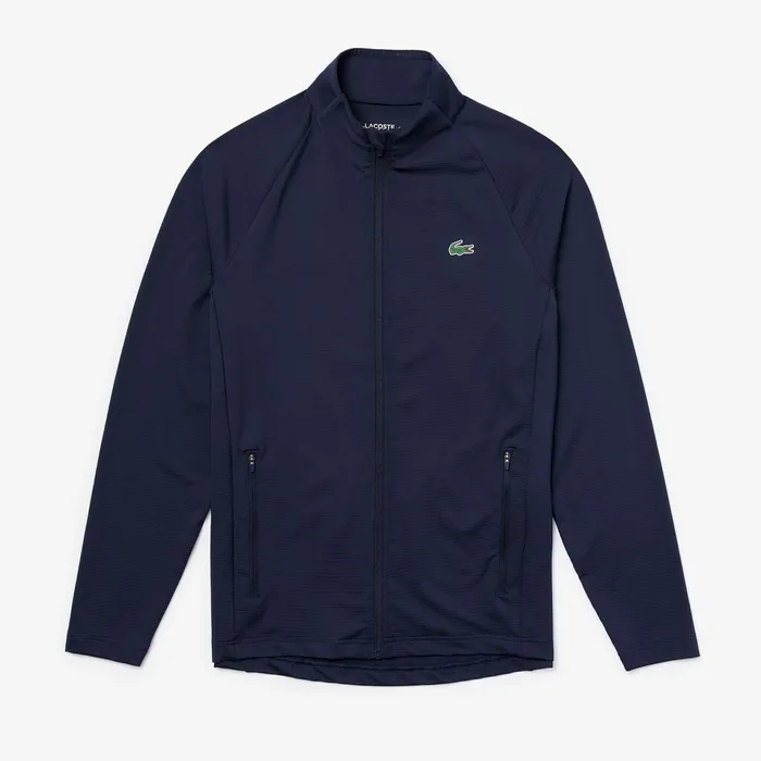 SPORT Stretch ZipUp Golf Jacket Navy Blue Mens Lacoste Sweatshirts Online