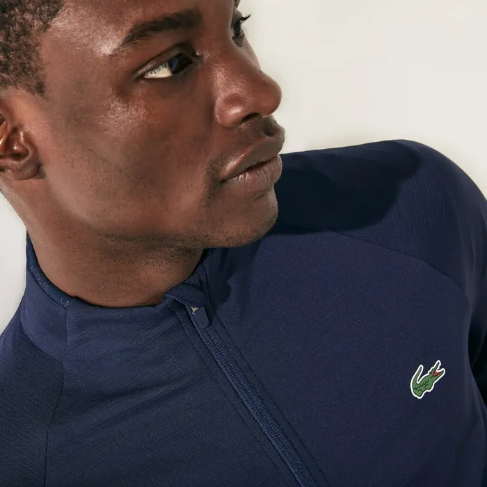 SPORT Stretch ZipUp Golf Jacket Navy Blue Mens Lacoste Sweatshirts Online