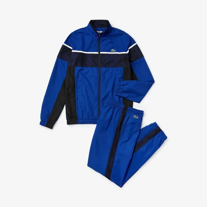 SPORT Tech Jersey Tennis Track Suit BlueBlackWhiteRed Mens Lacoste Pants and Shorts Near Me