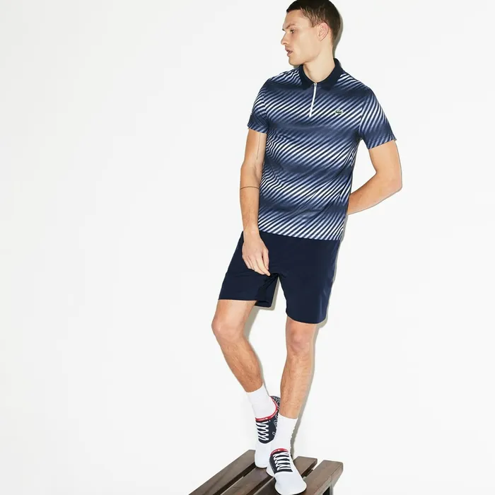 SPORT Tech Piqu Tennis Polo Navy BlueNavy BlueWhiteWhite Mens Lacoste Polos Gift for Friend