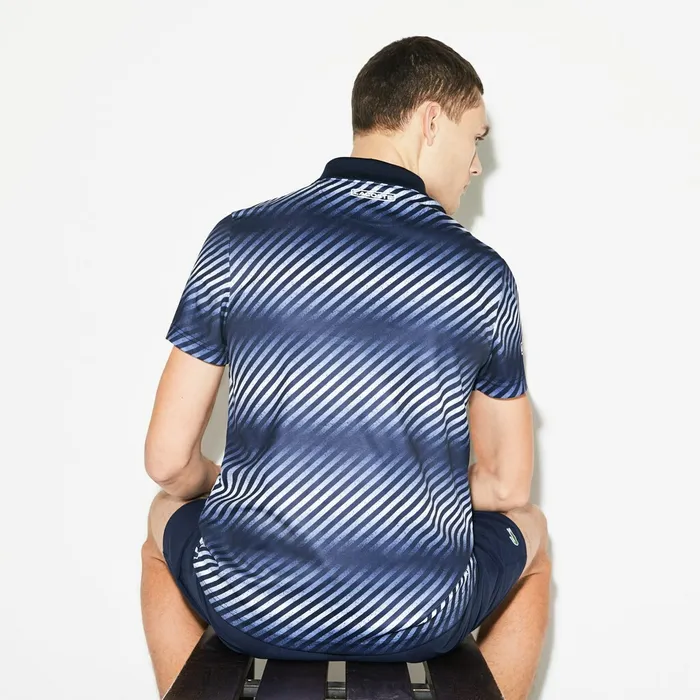 SPORT Tech Piqu Tennis Polo Navy BlueNavy BlueWhiteWhite Mens Lacoste Polos Gift for Friend