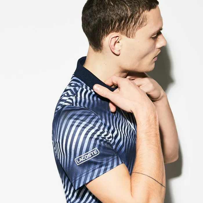 SPORT Tech Piqu Tennis Polo Navy BlueNavy BlueWhiteWhite Mens Lacoste Polos Gift for Friend