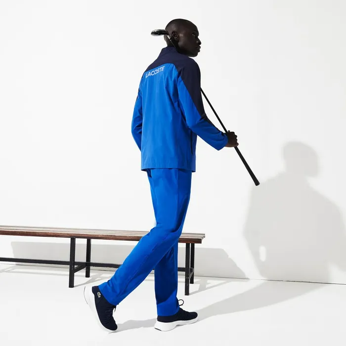 SPORT Technical Gabardine Golf Chino Pants Blue Mens Lacoste Pants and Shorts Outlet Factory