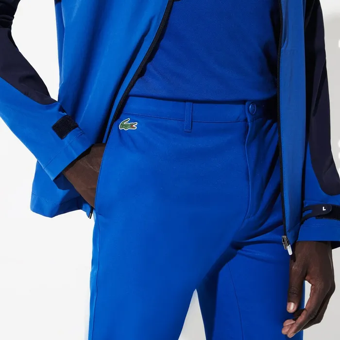 SPORT Technical Gabardine Golf Chino Pants Blue Mens Lacoste Pants and Shorts Outlet Factory