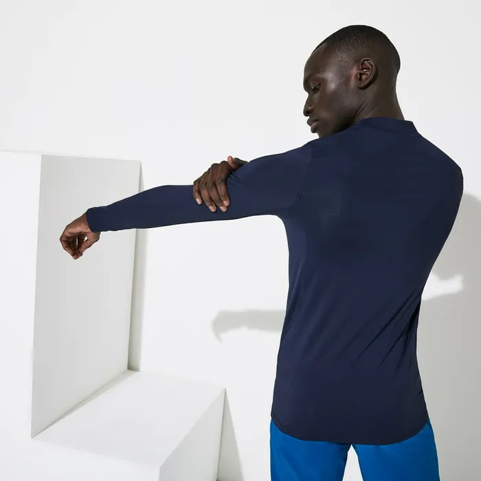 SPORT Technical Jersey Tshirt Navy Blue Mens Lacoste TShirts For Sale