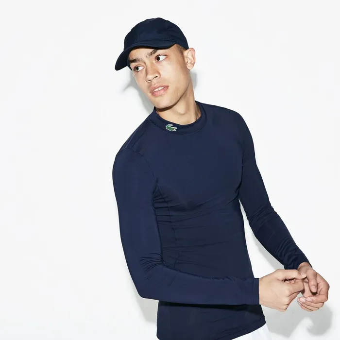 SPORT Technical Jersey Tshirt Navy Blue Mens Lacoste TShirts For Sale