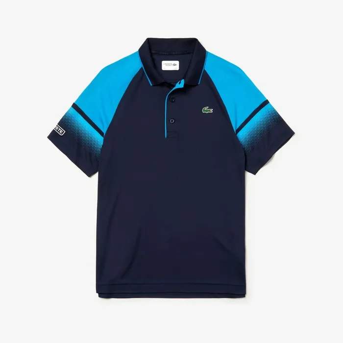 SPORT Technical Piqu Tennis Polo Navy BlueBlueWhite Mens Lacoste Polos Gift for Friend