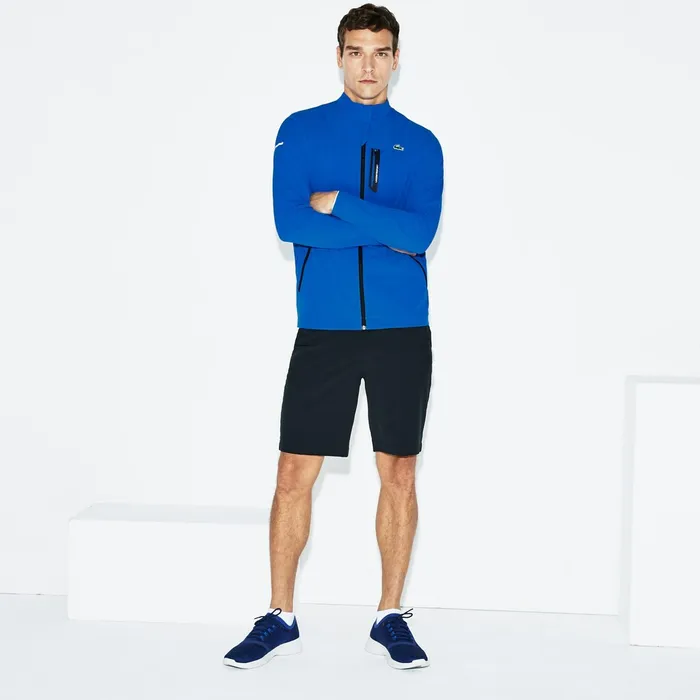 SPORT Technical Taffeta Zip Golf Jacket BlueBlack Mens Lacoste Jackets and Coats Online