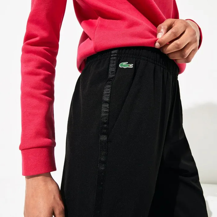 SPORT Technical WaterResistant Tennis Sweatpants Black Womens Lacoste Pants and Shorts Gift for Friend