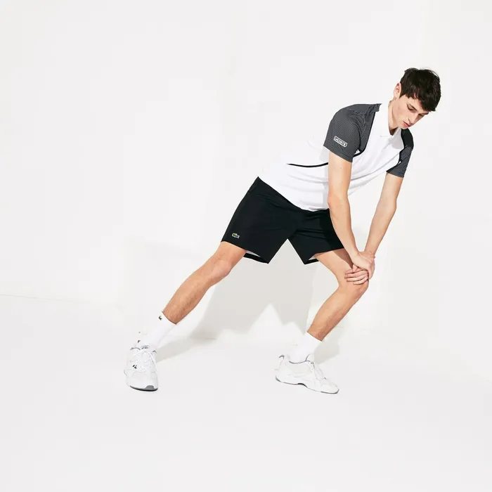 SPORT Tennis Shorts Black Mens Lacoste Pants and Shorts Store