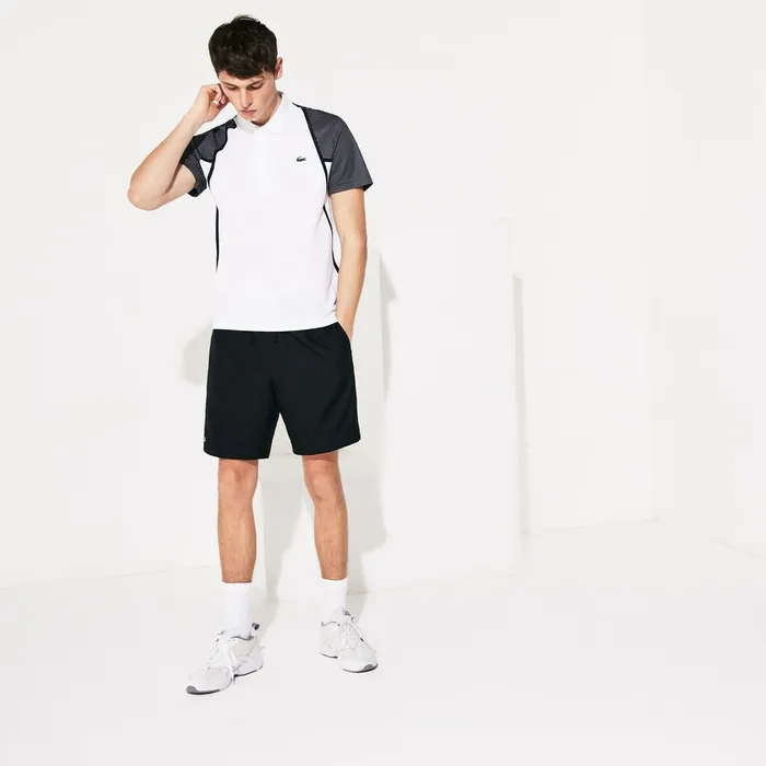 SPORT Tennis Shorts Black Mens Lacoste Pants and Shorts Store