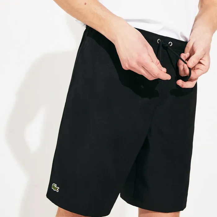 SPORT Tennis Shorts Black Mens Lacoste Pants and Shorts Store