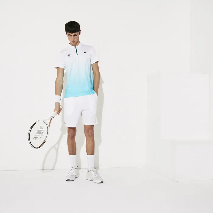 SPORT Tennis Stretch Shorts White Mens Lacoste Pants and Shorts Popular