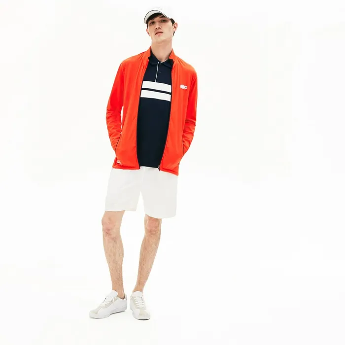 SPORT Tennis Stretch Shorts White Mens Lacoste Pants and Shorts Popular