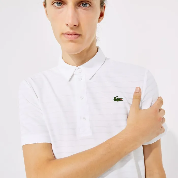 SPORT Textured Breathable Golf Polo Shirt White Mens Lacoste Polos Shop Online SPORT Textured Breathable Golf Polo Shirt White Mens Lacoste Polos Shop Online