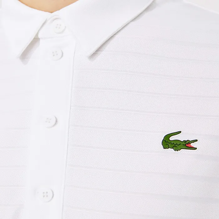 SPORT Textured Breathable Golf Polo Shirt White Mens Lacoste Polos Shop Online