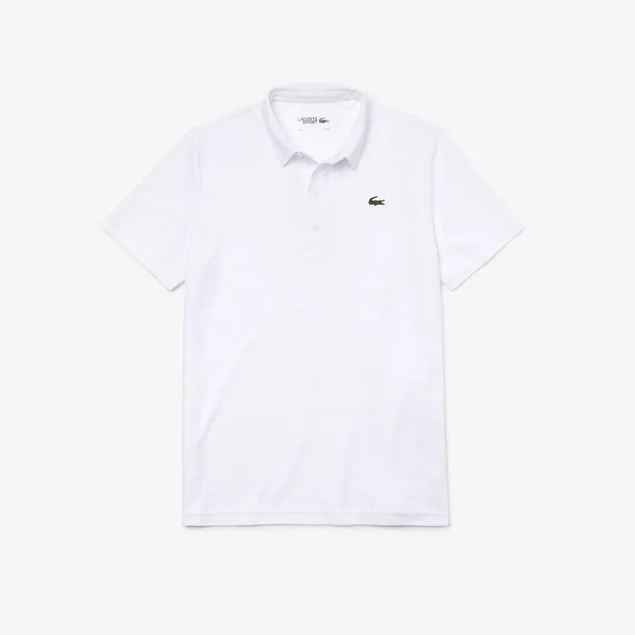 SPORT Textured Breathable Golf Polo Shirt White Mens Lacoste Polos Shop Online